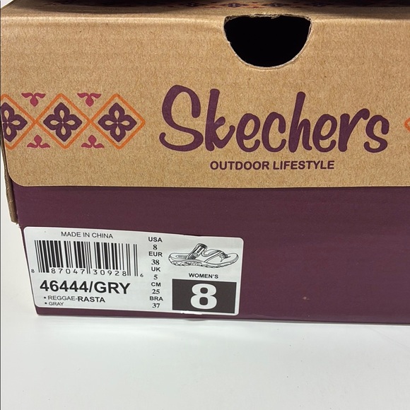 Skechers Reggae Charcoal and Light Gray Sandals - Picture 7 of 7